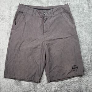 Y2K FMF Motorsports Shorts Mens 31 Striped Chino 11" Inseam Skate Red Gray